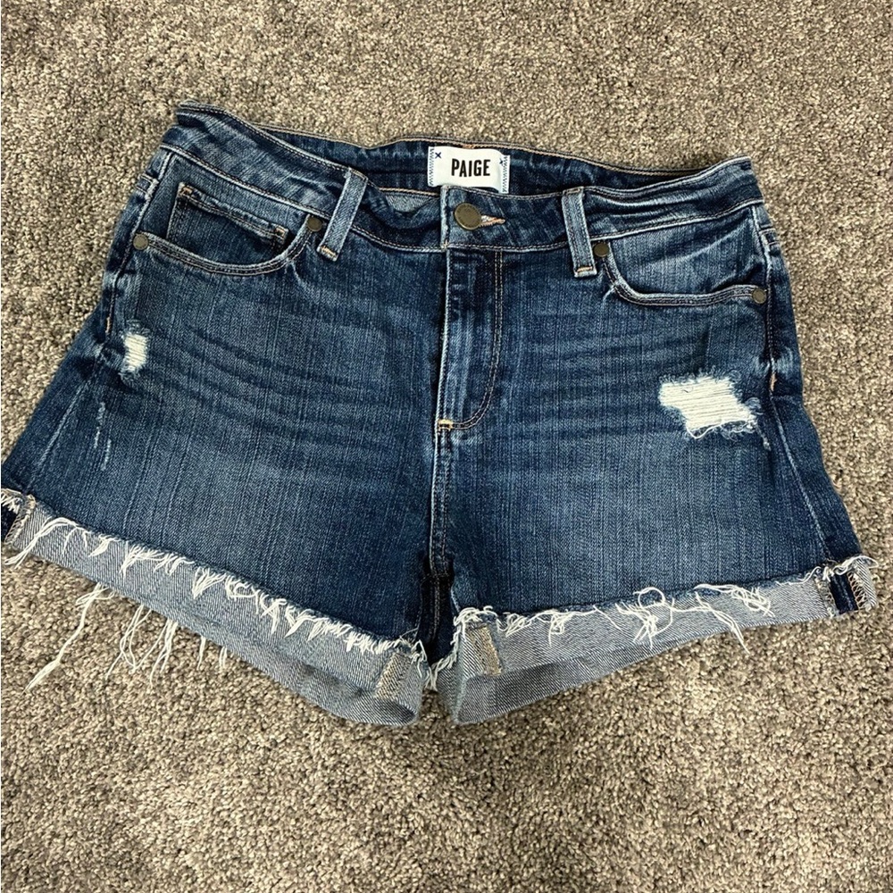 Distressed Blue Jean Shorts